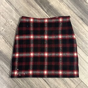 sparkly plaid mini skirt
